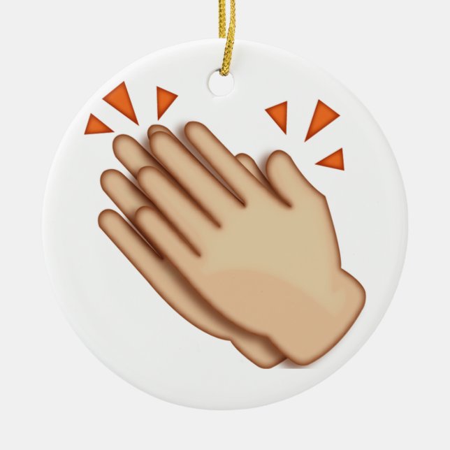 Ornement Rond En Céramique Mains applaudissantes - Emoji (Devant)