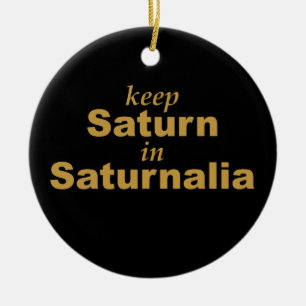 Ornement Rond En Céramique Maintenez Saturn dans les saturnales