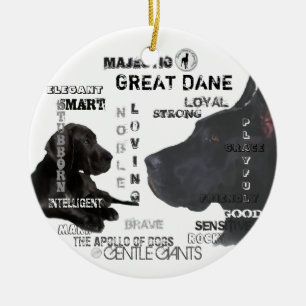 Ornement Rond En Céramique Majestic Great Danes