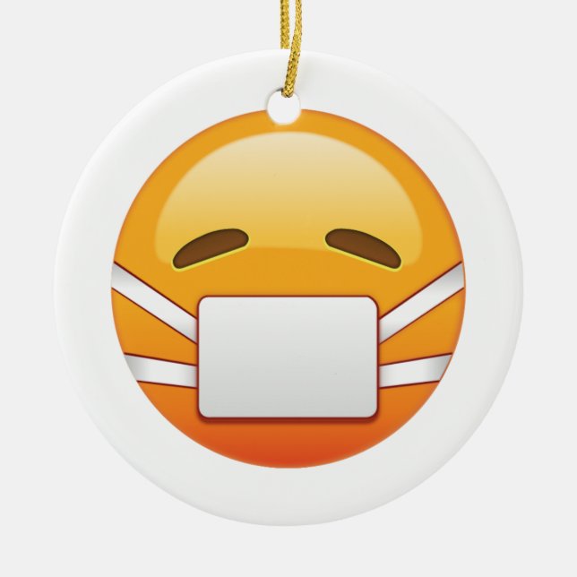 Ornement Rond En Céramique Malade - Emoji (Devant)