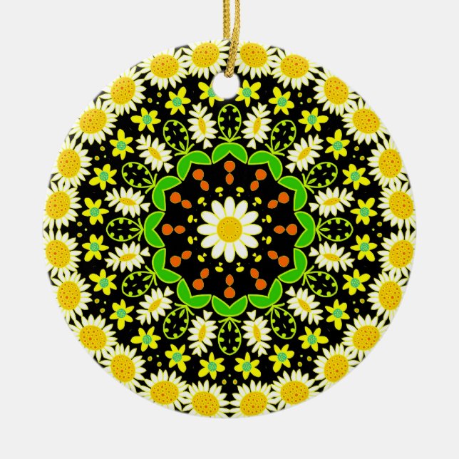 Ornement Rond En Céramique Mandala (Devant)