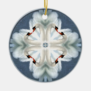 Ornement Rond En Céramique Mandala de cygne