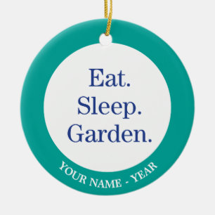 Ornement Rond En Céramique Mangez. Sommeil. Jardin