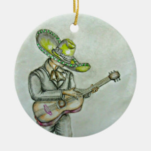 Ornement Rond En Céramique mariachi