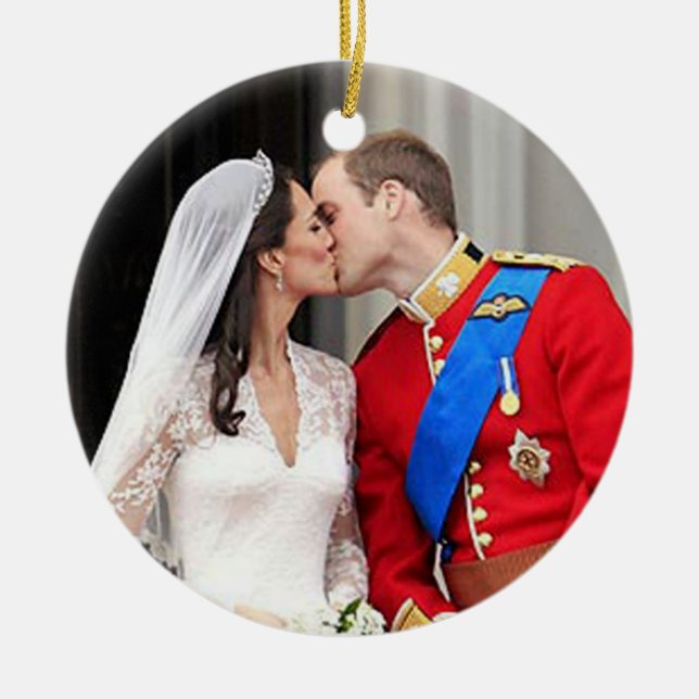 Ornement Rond En Céramique Mariage royal (Devant)