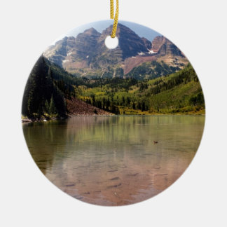 Ornement Rond En Céramique Maroon bells