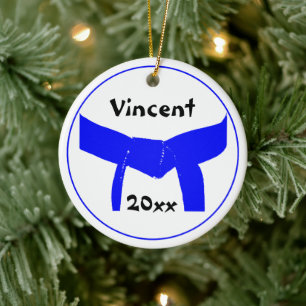 Ornement Rond En Céramique Martial Arts Light Ceinture Bleue
