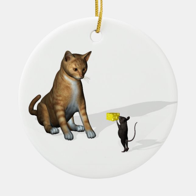 Ornement Rond En Céramique Mauvais chat (Devant)