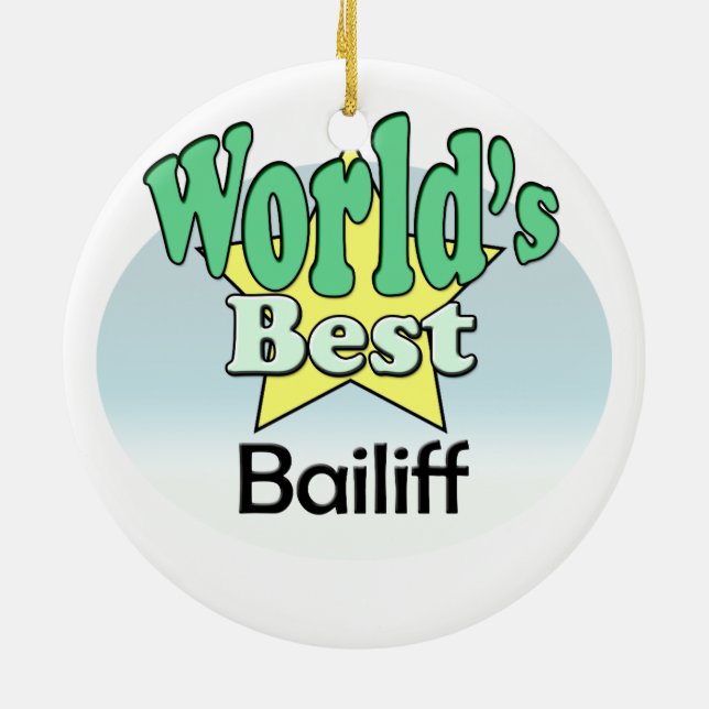 Ornement Rond En Céramique Meilleur Bailiff du monde (Dos)