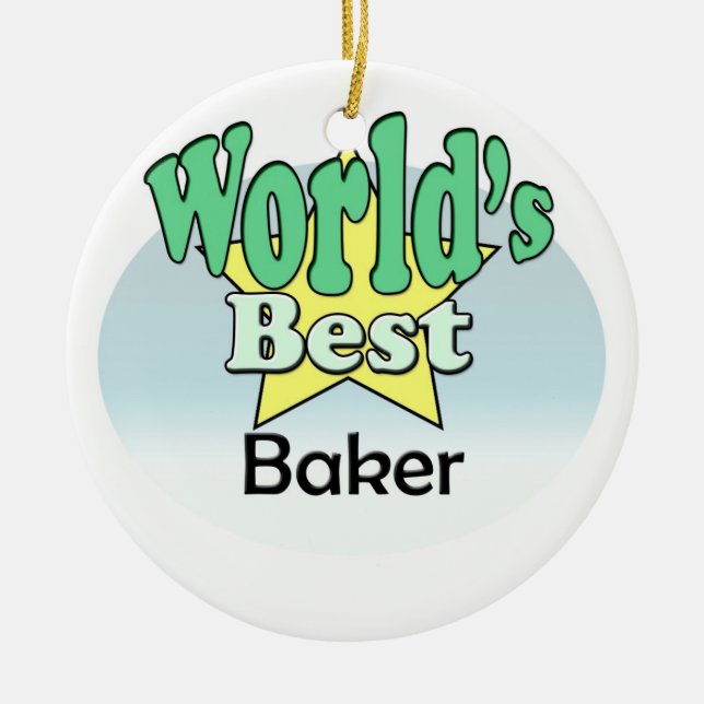 Ornement Rond En Céramique Meilleur boulanger du monde (Devant)