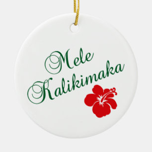 Ornement Rond En Céramique Mele Kalikimaka