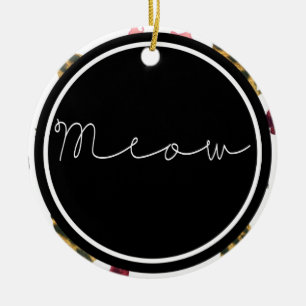 Ornement Rond En Céramique Meow de chats
