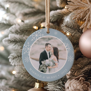 Ornement Rond En Céramique Merde toujours après Photo Mariage