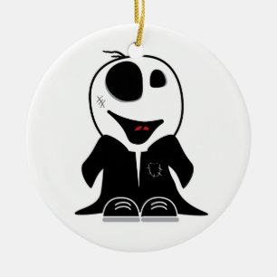 Ornement Rond En Céramique mignon petit mec zombie original