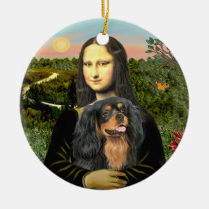 Ornement Rond En Céramique Mona Lisa - Cavalier (noir/tan)