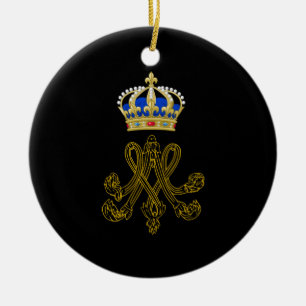 Ornement Rond En Céramique Monogramme de Marie Antoinette