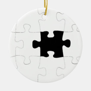 Ornement Rond En Céramique Morceau absent de puzzle