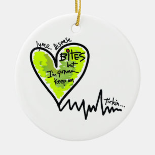 Ornement Rond En Céramique Morsures de LymeAngels/Lyme !