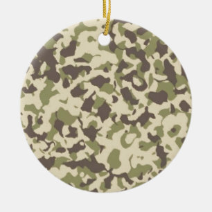 Ornement Rond En Céramique Motif Camo
