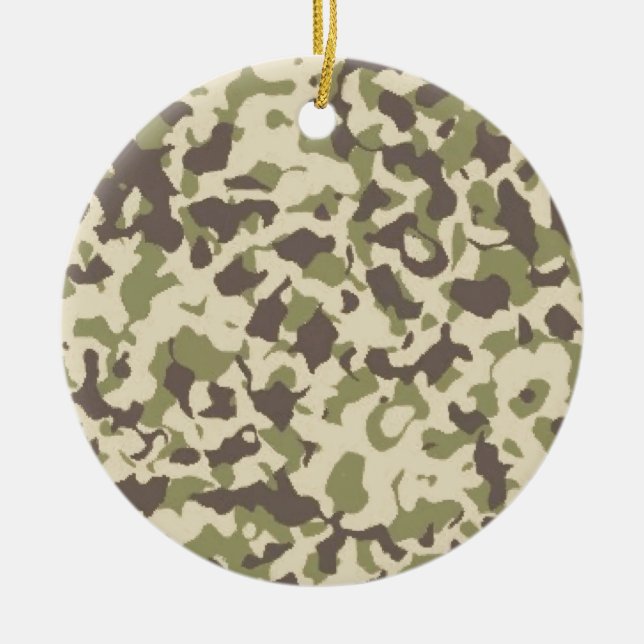 Ornement Rond En Céramique Motif Camo (Devant)