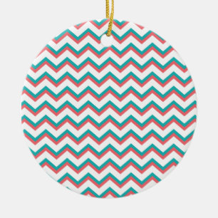 Ornement Rond En Céramique Motif Chevron Sud-Ouest