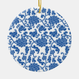 Ornement Rond En Céramique Motif chinois de porcelaine