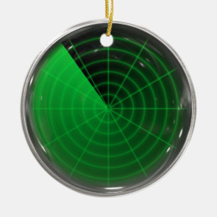 Ornement Rond En Céramique motif vert de radar