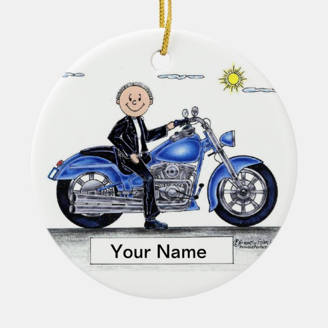 Ornement Rond En Céramique Moto - Homme (Devant)