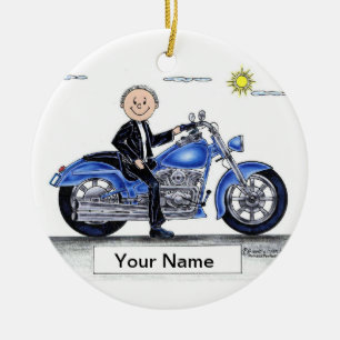 Ornement Rond En Céramique Motorcycle - Male