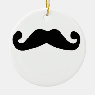 Ornement Rond En Céramique moustache noire