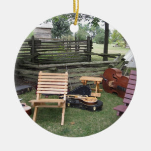 Ornement Rond En Céramique Musician Band Camp Ornaments