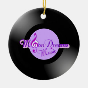 Ornement Rond En Céramique Musique MoonDreams Record