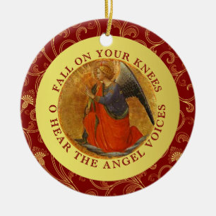 Ornement Rond En Céramique Musique religieuse de chant de Noël saint de nuit