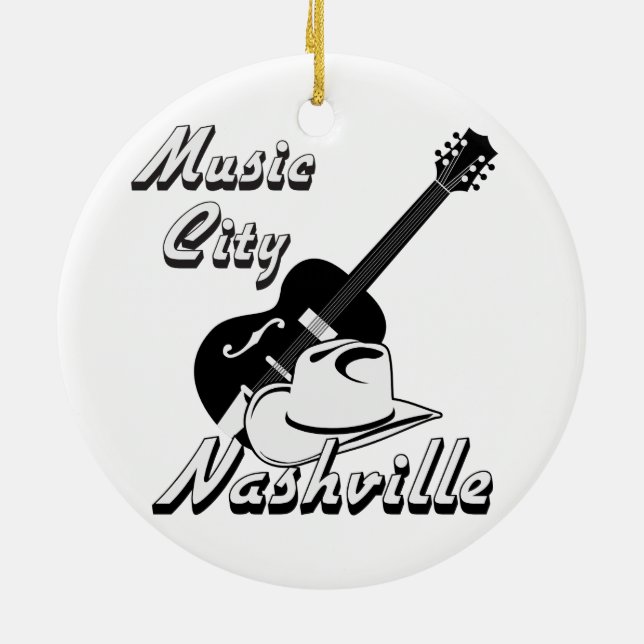 Ornement Rond En Céramique Nashville. Ville de musique (Dos)