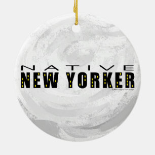 Ornement Rond En Céramique Natif New Yorkais noir