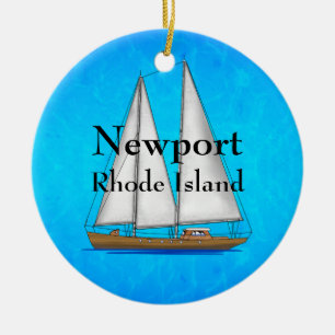 Ornement Rond En Céramique Newport Île de Rhode