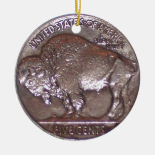 Ornement Rond En Céramique Nickel de Buffalo