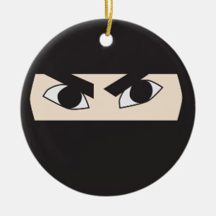 Ornement Rond En Céramique Ninja noir