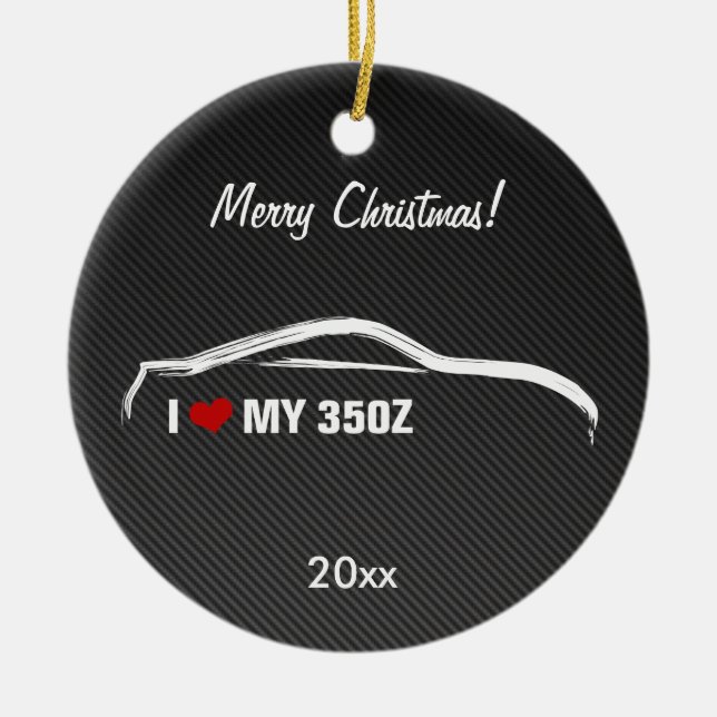 Ornement Rond En Céramique Nissan 350Z - J'aime mon 350Z (Devant)