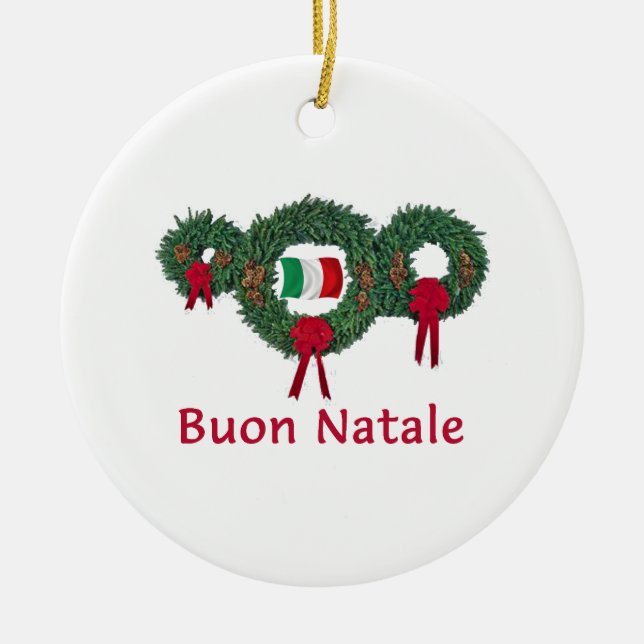 Ornement Rond En Céramique Noël 2 de l'Italie (Devant)