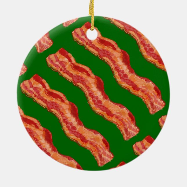 Ornement Rond En Céramique Noël avec le lard (Dos)