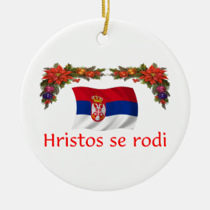 Ornement Rond En Céramique Noël de la Serbie