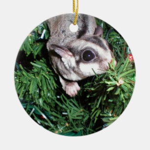Ornement Rond En Céramique Noël de planeur de sucre