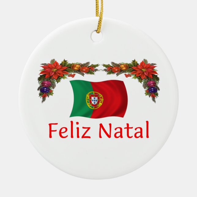Ornement Rond En Céramique Noël du Portugal (Devant)