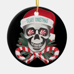 Ornement Rond En Céramique Noël effrayant