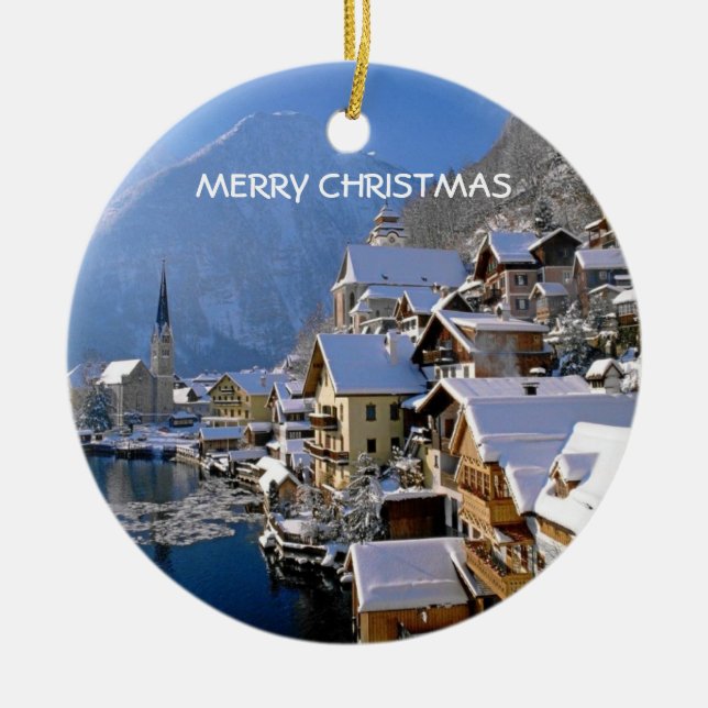 ORNEMENT ROND EN CÉRAMIQUE NOËL EN AUTRICHE (Devant)