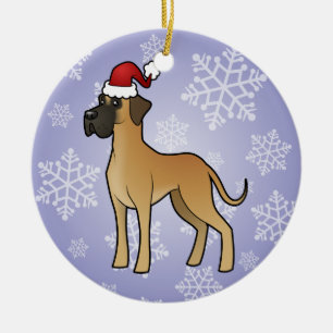 Ornement Rond En Céramique Noël great dane