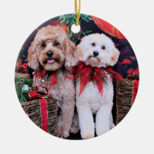 Ornement Rond En Céramique Noël - mini griffonnages - Maggie Lena