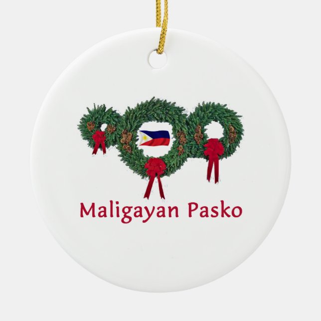 Ornement Rond En Céramique Noël philippin 2 (Devant)