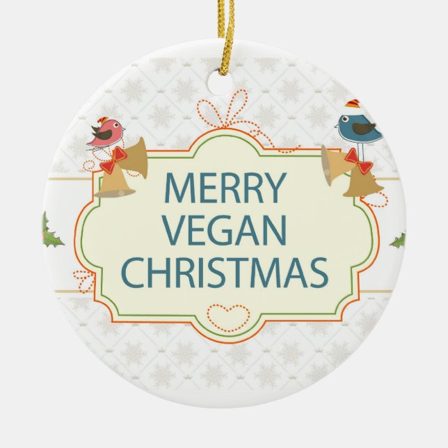 Ornement Rond En Céramique Noël végétal (Devant)
